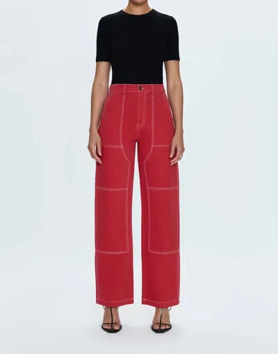 Pistola Grady Carpenter Pant In Rouge In Red