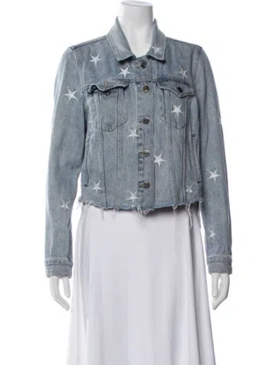 Pre-owned Pistola Graphic Print Denim Jacket In Blue