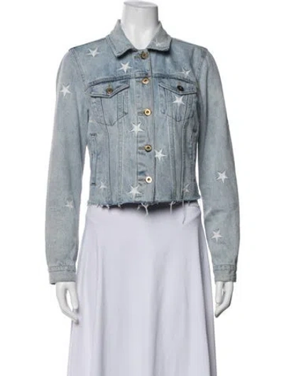 Pre-owned Pistola Graphic Print Denim Jacket In Blue