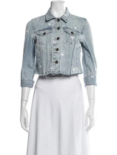 Pre-owned Pistola Graphic Print Denim Jacket In Blue