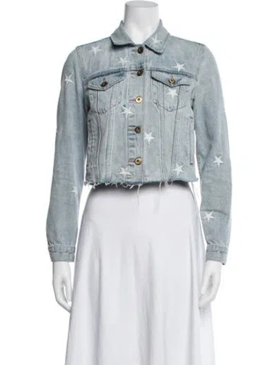 Pre-owned Pistola Graphic Print Denim Jacket In Blue