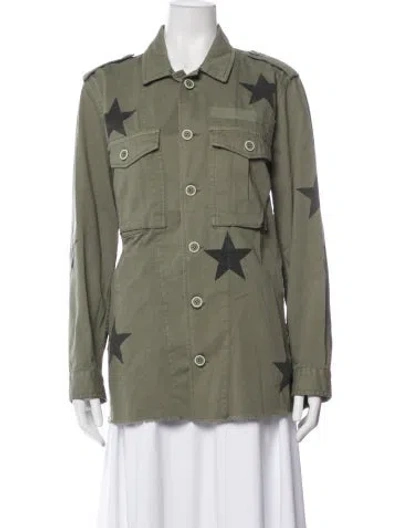 Pre-owned Pistola Graphic Print Utility Jacket In Green