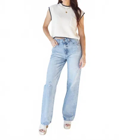 Pistola Grayson High Rise Baggy Jeans In Escapade Distressed In Blue
