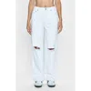 Pistola Grayson Ripped Wide Leg Jeans In Le Blanc Distressed