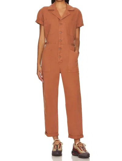 Pistola Grover Field Jumpsuit In Cinnamon In Orange