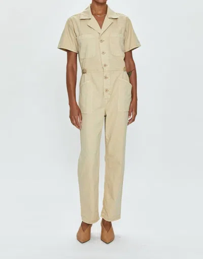 Pistola Grover Jumpsuit In Champagne In White