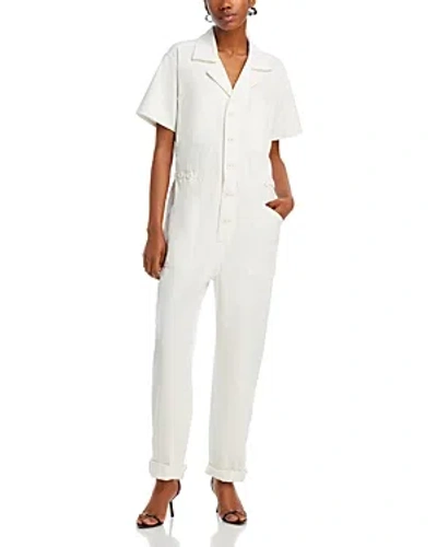 Pistola Grover Button-front Utility Jumpsuit In Alabaster