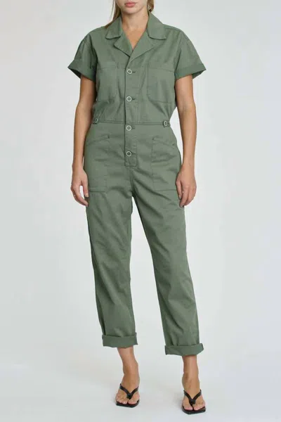 PISTOLA GROVER SHORT SLEEVE FIELD SUIT JUMPSUIT IN OLIVE