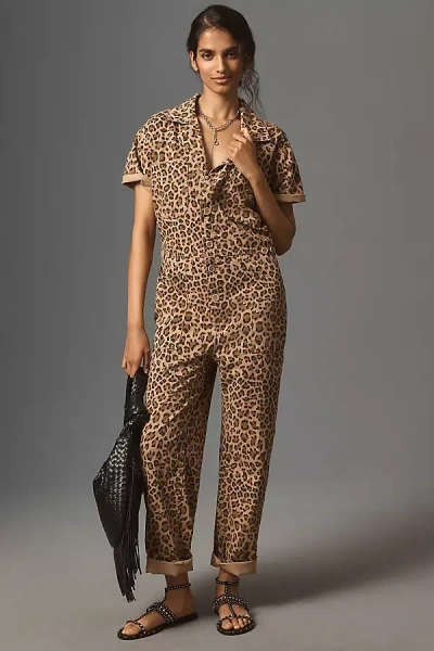 Pistola Grover Cotton Jumpsuit In Animal Print