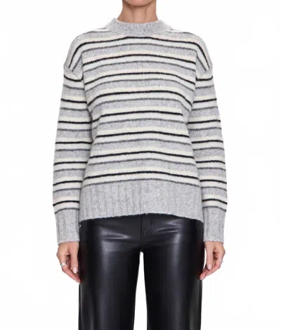Pistola Hanna Oversized Sweater In Striped In White