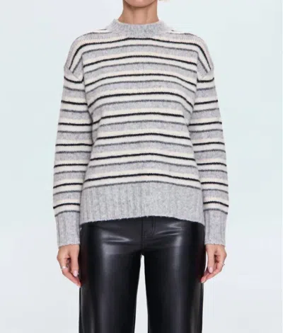 Pistola Hanna Stripped Sweater In Grey In Gray