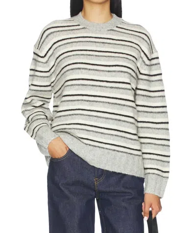 Pistola Hanna Variegated Stripe Sweater In Grey And White Stripe In Multi