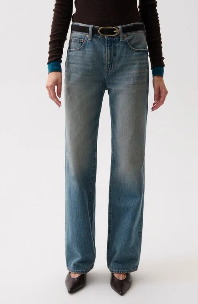 Pistola Harlowe High Waist Wide Leg Jeans In Blue