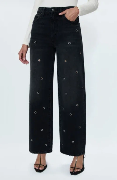 PISTOLA PISTOLA HENDRIX CRYSTAL EMBELLISHED EYELET JEANS