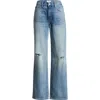 Pistola Hendrix High Waist Wide Leg Jeans In Apprentice Distress