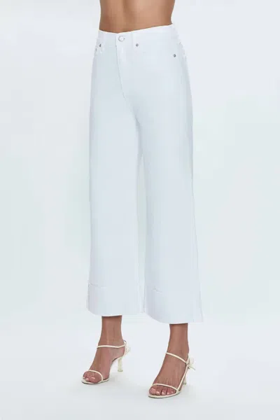 Pistola High-rise Wide Leg Crop Jeans In Vivid White