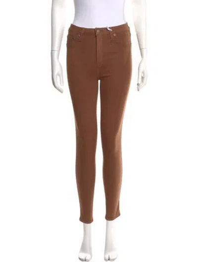 Pre-owned Pistola High-rise Skinny Leg Jeans In Brown