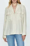 Pistola Irene Shirt In Tan Wide Stripe
