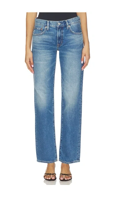 Pistola Issa Mid Rise Relaxed Straight Jeans In Blue