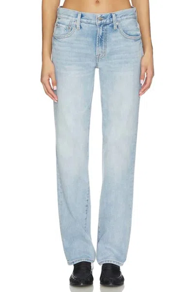Pistola Issa Mid Rise Relaxed Straight Jeans In Road Trip In Blue