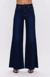 Pistola Izzy High Waist Raw Hem Wide Leg Flare Jeans In Blue