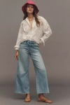 Pistola Izzy Mid-rise Crop Wide-leg Jeans In Blue