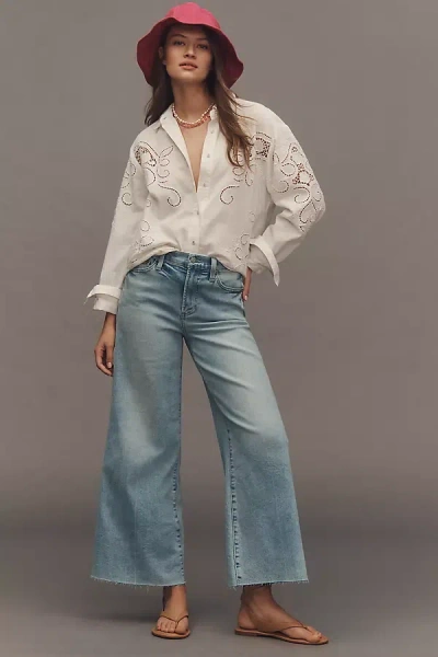 Pistola Izzy Mid-rise Crop Wide-leg Jeans In Blue
