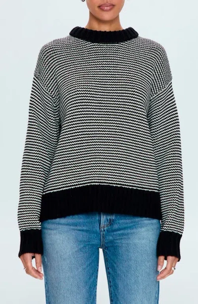 Pistola Jadine Cotton Mock Neck Sweater In Midnight White