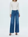 Pistola Jadyn Double Button Low Slung Palazzo Jeans In Celebration In Blue