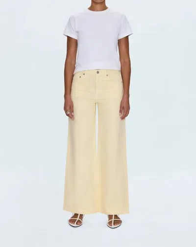Pistola Jadyn Low Slung Palazzo Jean In Lemonade In White