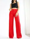 Pistola Jadyn Low Slung Palazzo Jean In Samba In Red