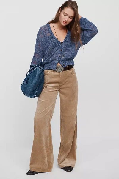 Pistola Jadyn Mid Rise Wide Leg Corduroy Jeans In Brown
