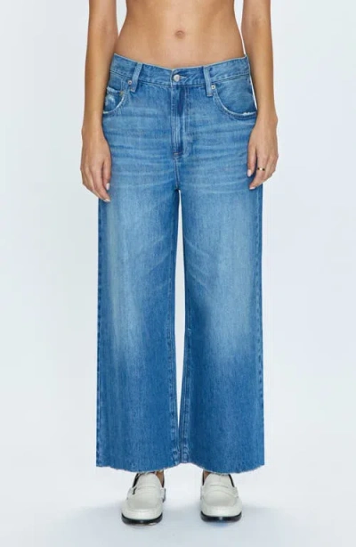 Pistola Jadyn Raw Hem Crop Wide Leg Jeans In Amalfi