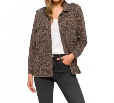 Pistola Jagged Leopard Utility Jacket In Brown In Burgundy