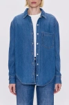 Pistola Elle Denim Mini Shirt Dress In Karat In Blue
