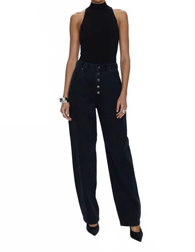 Pistola Janessa Mock Neck Bodysuit In Midnight In Black