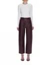 Pistola Jett Cabernet Leather Pants In Claret In Burgundy