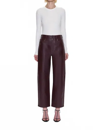 Pistola Jett Cabernet Leather Pants In Claret In Burgundy