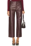 Pistola Jett High Rise Bowed Straight Pant In Cabernet In Burgundy