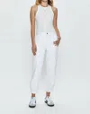 Pistola Josephine High Rise Tapered Cargo Pants In White