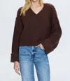 Pistola Joy Cropped Boxy Sweater In Dark Roast