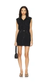Pistola Julia Raw Hem Denim Minidress In Black