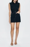 Pistola Julia Raw Hem Denim Minidress In Noir