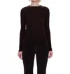 Pistola Juno Feather Weight Long Sleeve Sweater In Mocha In Black