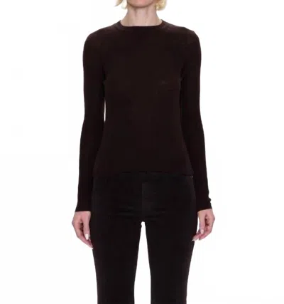 Pistola Juno Feather Weight Long Sleeve Sweater In Mocha In Black