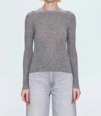 PISTOLA JUNO FEATHER WEIGHT SWEATER IN HEATHER CHARCOAL