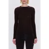 Pistola Juno Rib Long Sleeve Merino Wool Blend Top In Brown