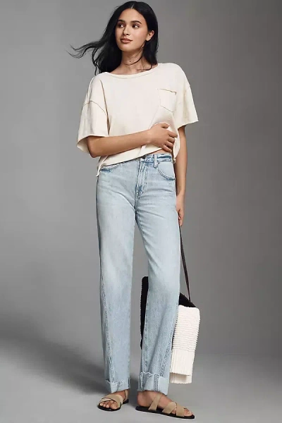 Pistola Kacey Mid-rise Cuffed Boyfriend Jeans In Blue