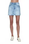 Pistola Kat High Rise Vintage Skirt In Academia Light Wash In Multi