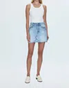 Pistola Kat High Rise Vintage Skirt In Academia Light Wash In Blue
